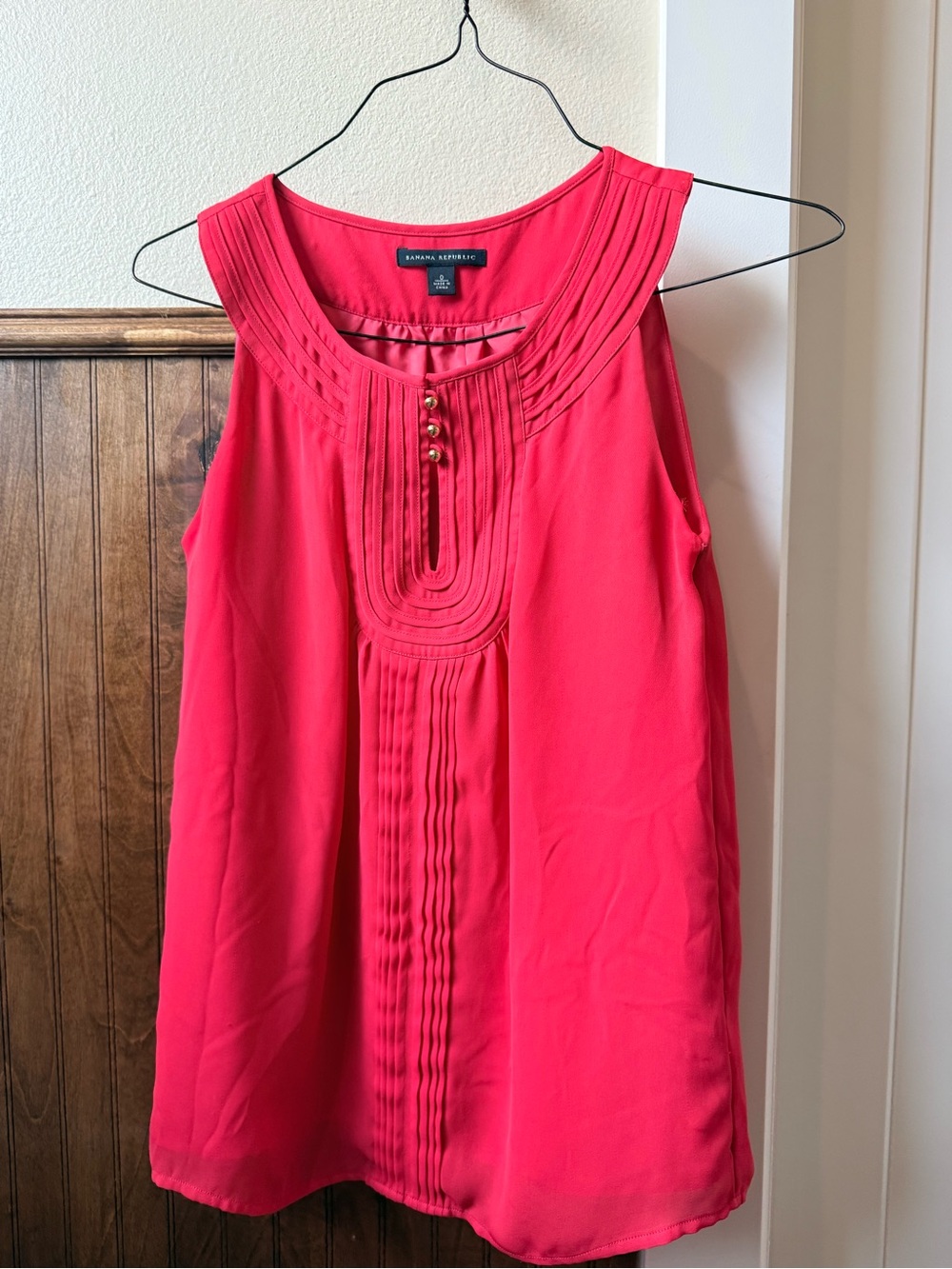 Banana Republic Sleeveless Blouse with Gold Buttons